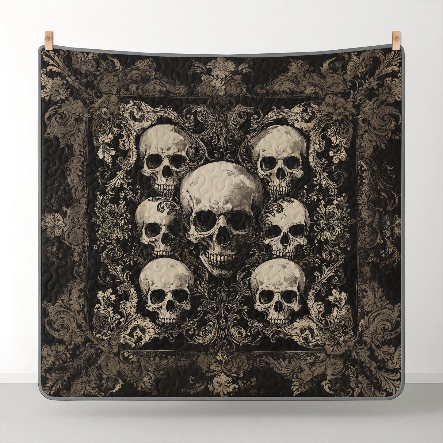 Pajabear Quilt 3-Piece Set Gothic Skull Majesty