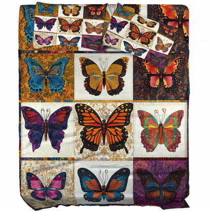 Pajabear 4-Piece Bed Sheet Set Vintage Butterflies