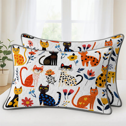 Pajabear Quilt 3-Piece Set Purrfectly Feline With Floral
