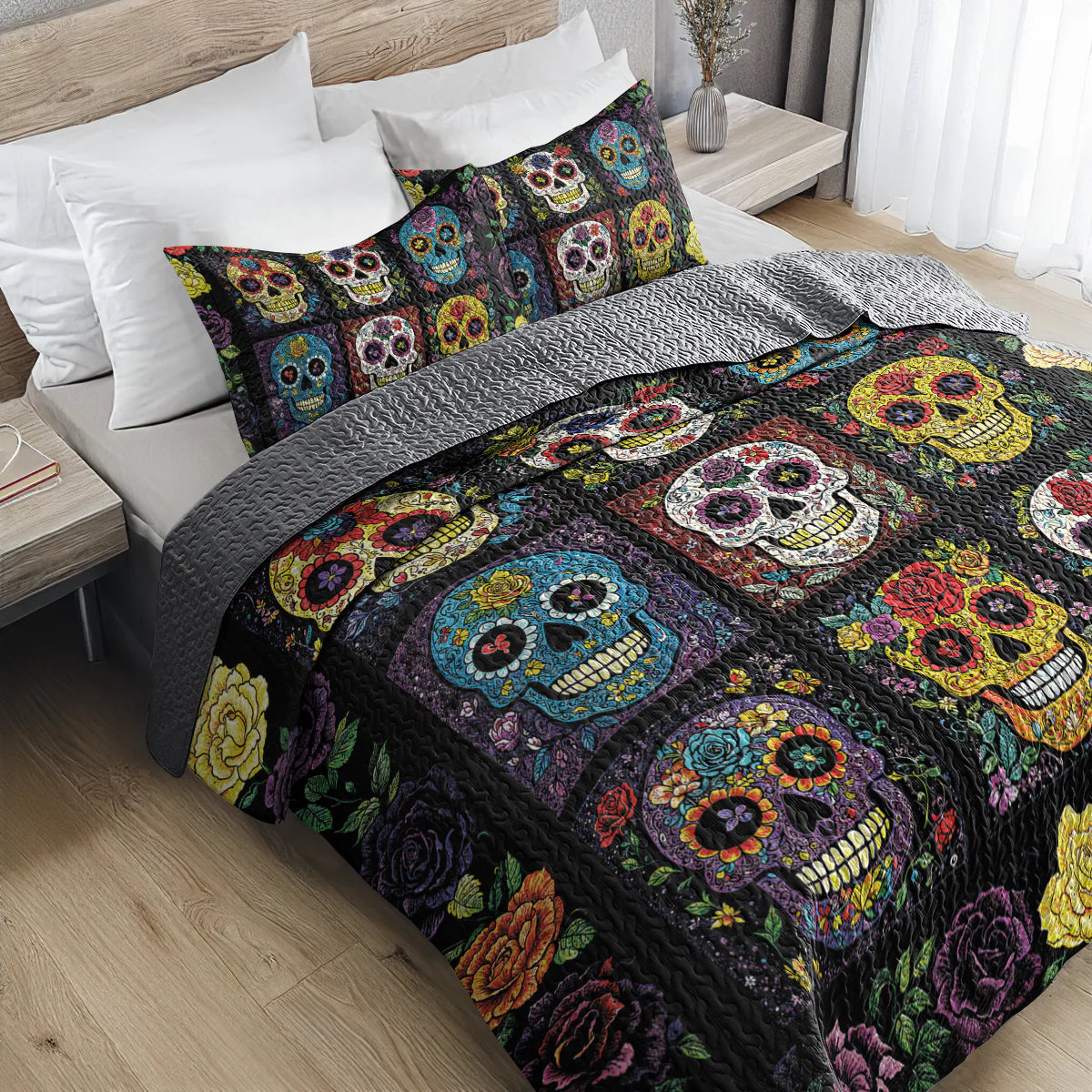 Pajabear Quilt 3-Piece Set Viva la Vida Skull