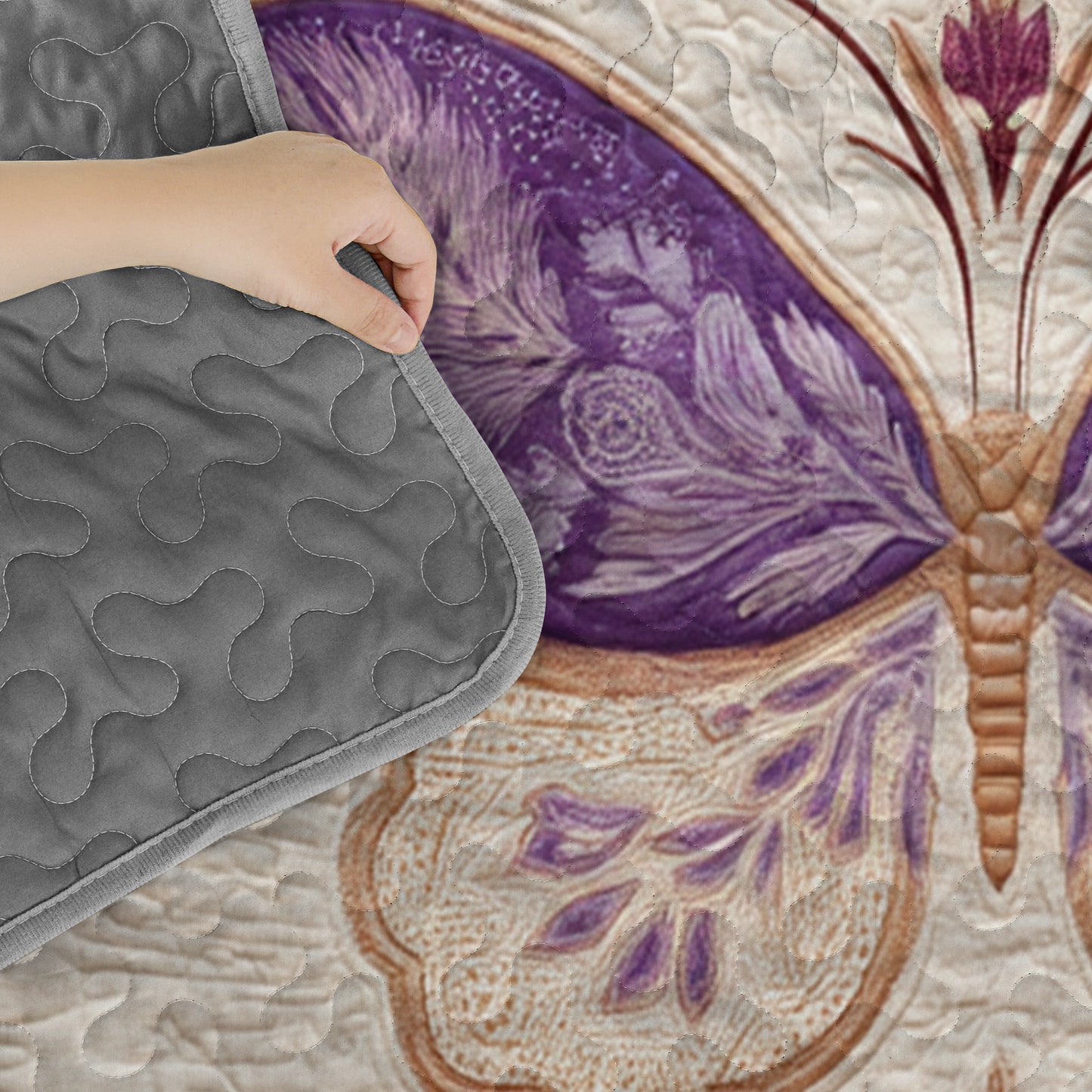 Pajabear Quilt 3-Piece Set Lavender Wings of Grace