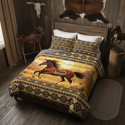 Pajabear Quilt 3-Piece Set Spirit Horse