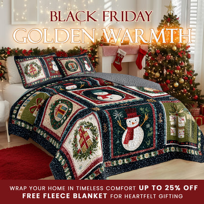 Pajabear Quilt 3-Piece Set The Snowman’s Gift