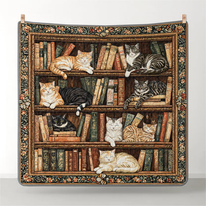 Pajabear Quilt 3-Piece Set Book Nook Cats Reading