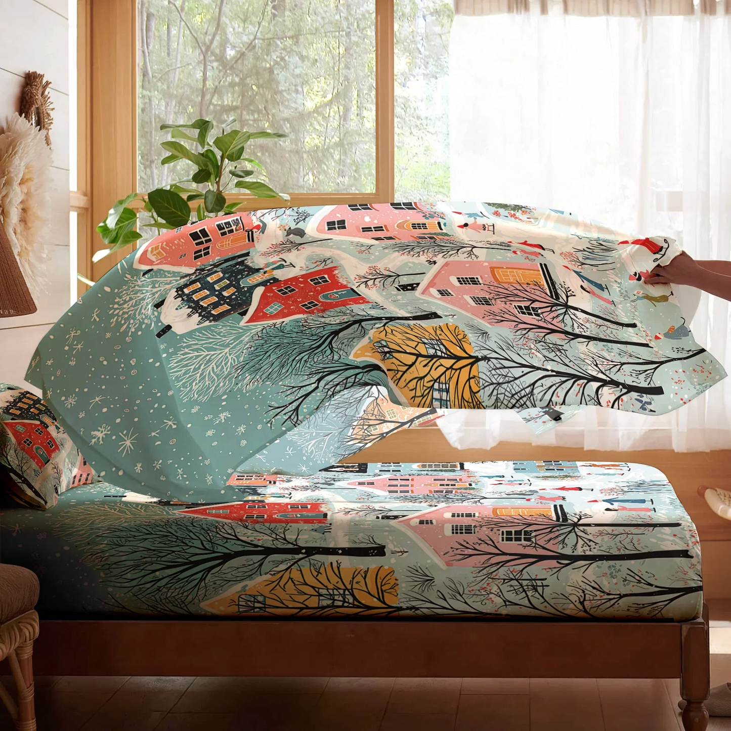 Pajabear 4-Piece Bed Sheet Set - Christmas Winter Wonderland