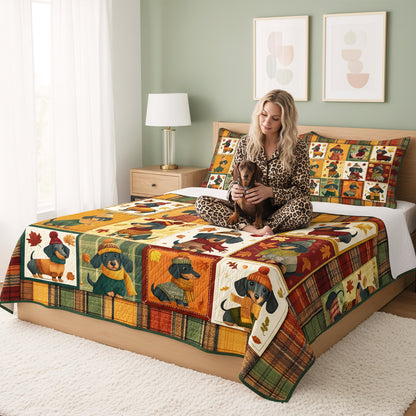 Pajabear Quilt 3-Piece Set Snuggle Season Doxies