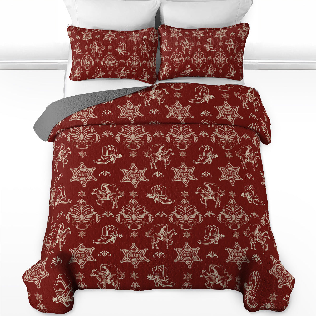 Pajabear Quilt 3-Piece Set Rodeo Rouge