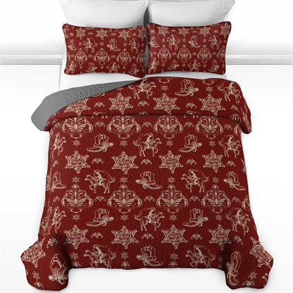 Pajabear Quilt 3-Piece Set Rodeo Rouge