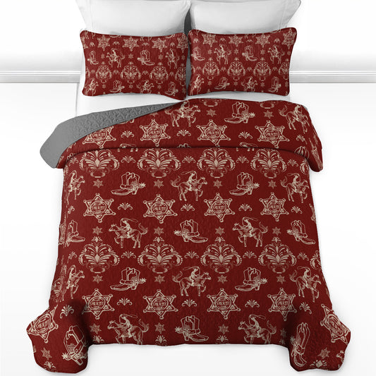 Pajabear Quilt 3-Piece Set Rodeo Rouge