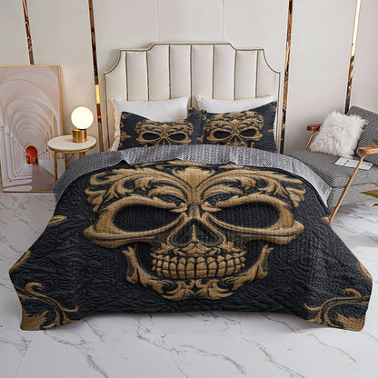 Pajabear Quilt 3-Piece Set Baroque Skull Majesty