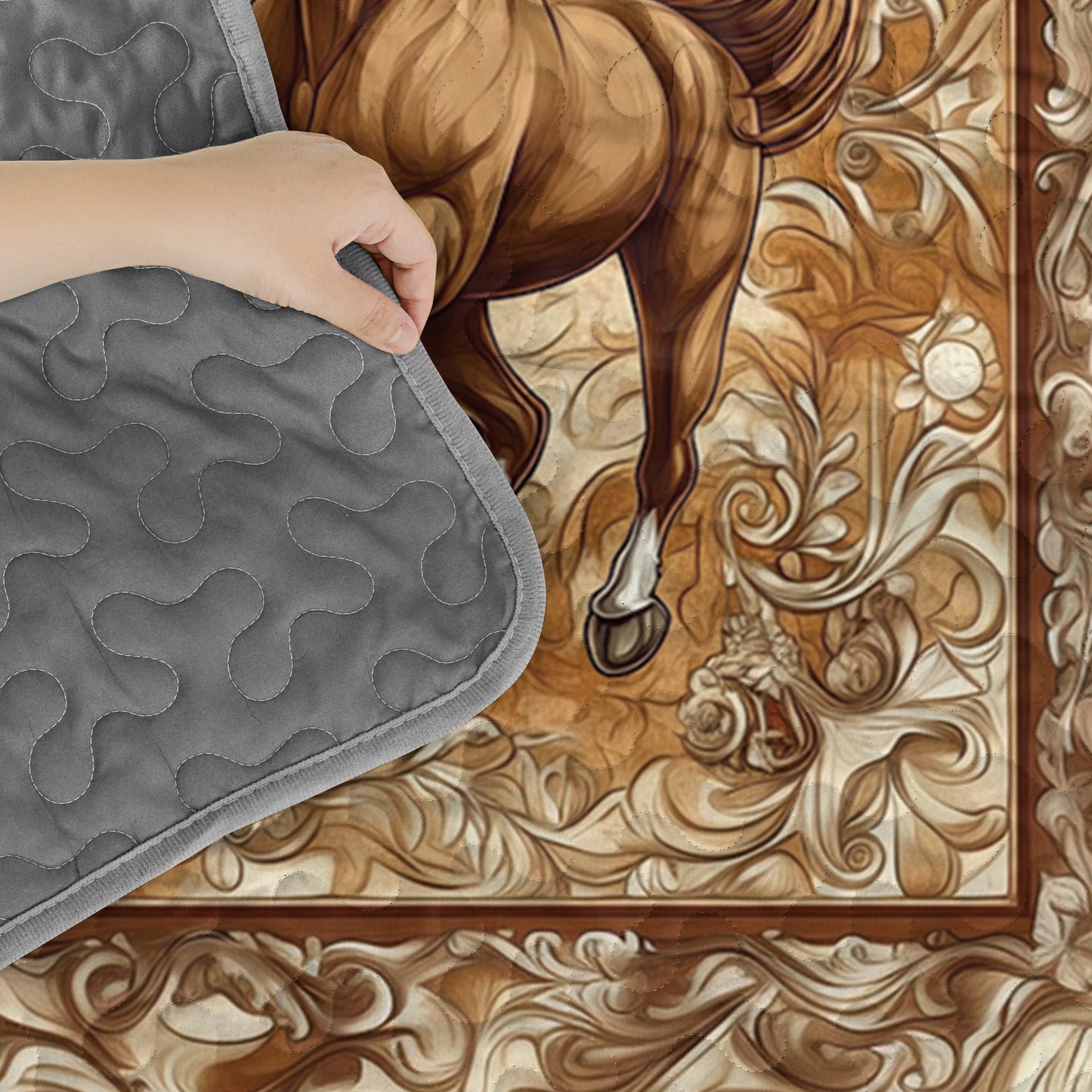 Pajabear Quilt 3-Piece Set Golden Gallop Harmony