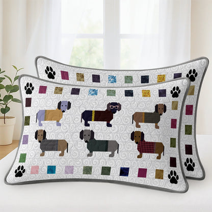 Pajabear Quilt 3-Piece Set Dachshund Paws and Patches