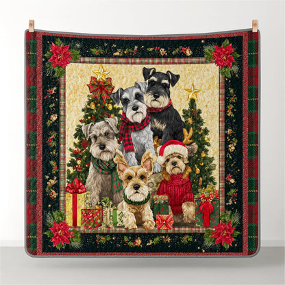Pajabear Quilt 3-Piece Set Santa’s Schnauzer Crew