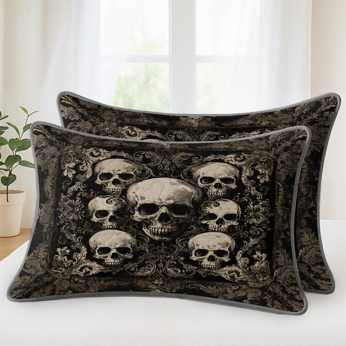 Pajabear Quilt 3-Piece Set Gothic Skull Majesty