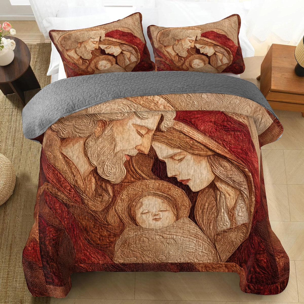 Pajabear Quilt 3-Piece Set Eternal Harmony of the Holy Family