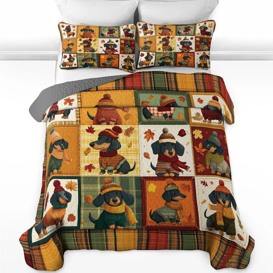 Pajabear Quilt 3-Piece Set Snuggle Season Doxies