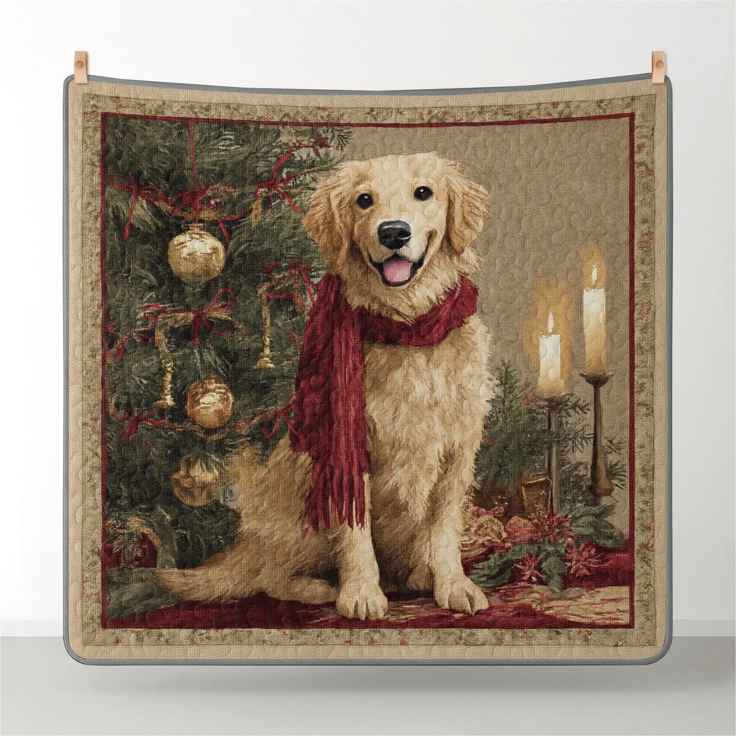 Pajabear Quilt 3-Piece Set Golden Christmas Glow