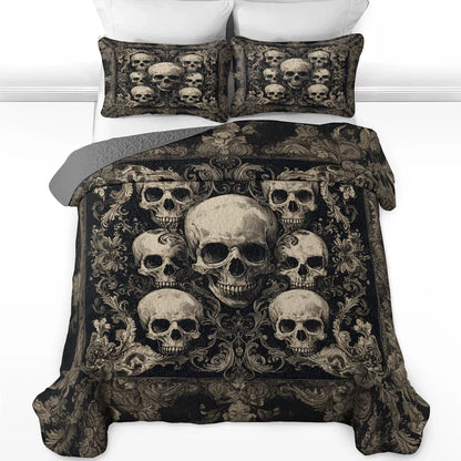 Pajabear Quilt 3-Piece Set Gothic Skull Majesty