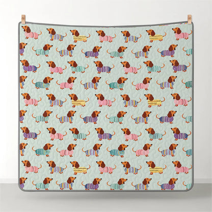 Pajabear Quilt 3-Piece Set Colorful Dachshunds
