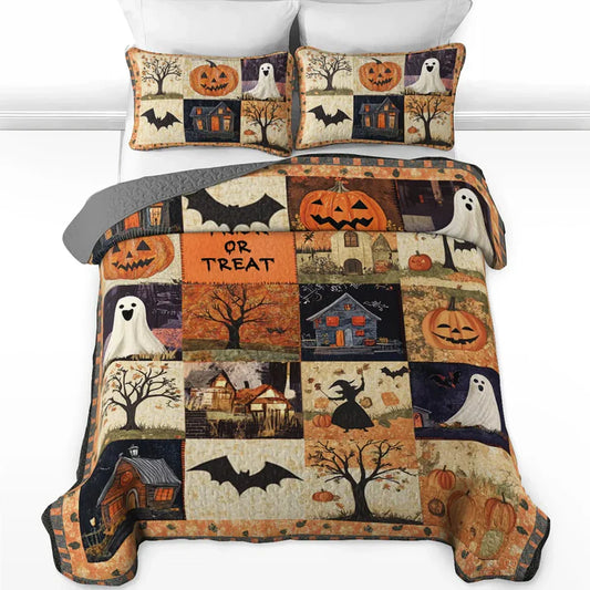 Pajabear Quilt 3-Piece Set Spooky Trick Or Treat Halloween