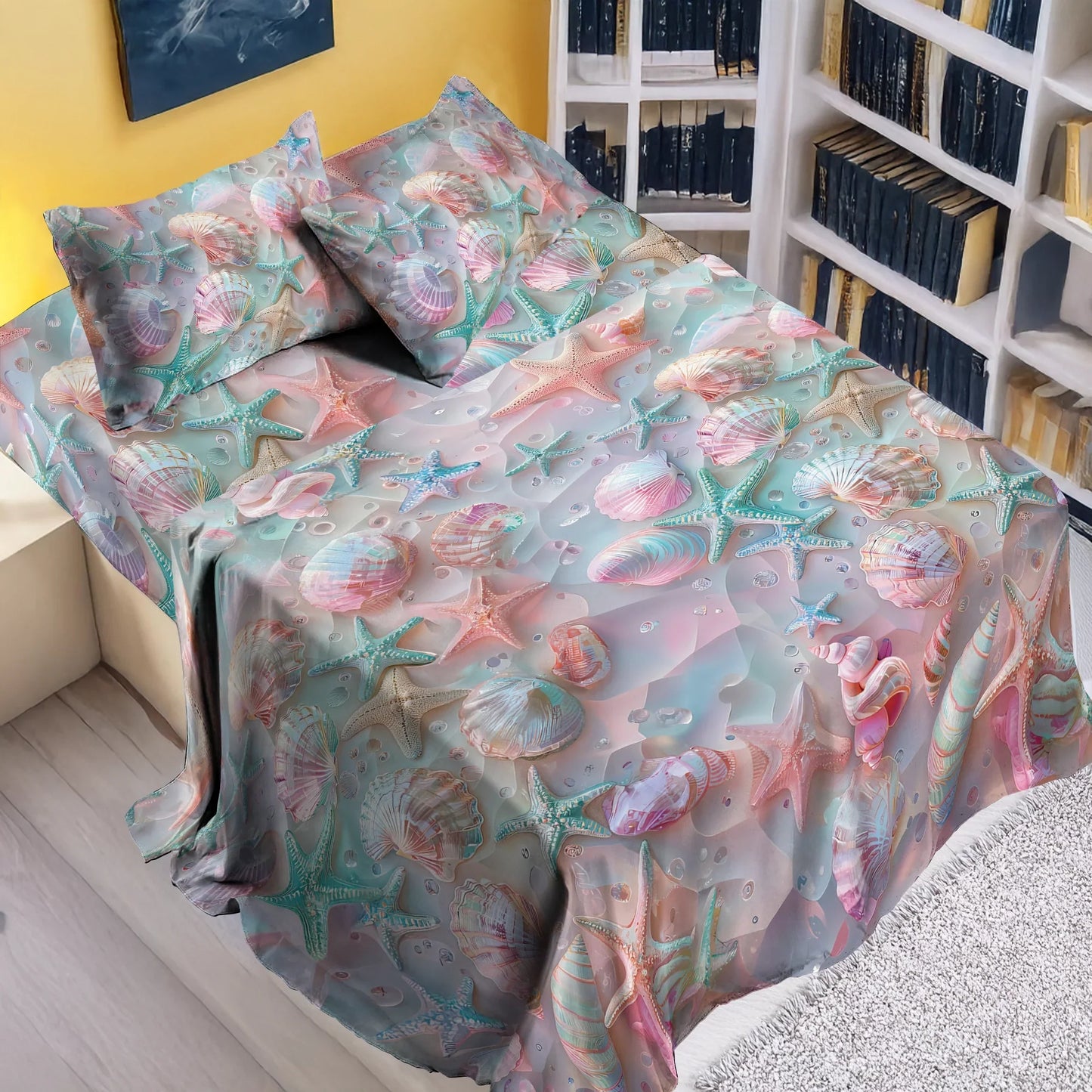 Pajabear 4-Piece Bed Sheet Set - Coastal Shell