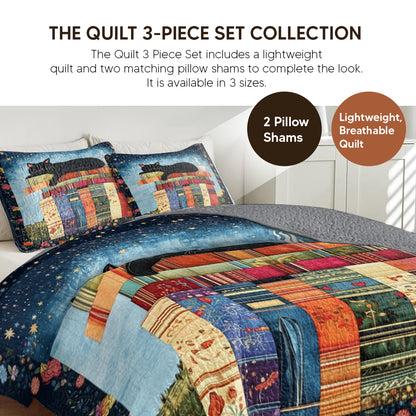Pajabear Quilt 3-Piece Set Cozy Cat