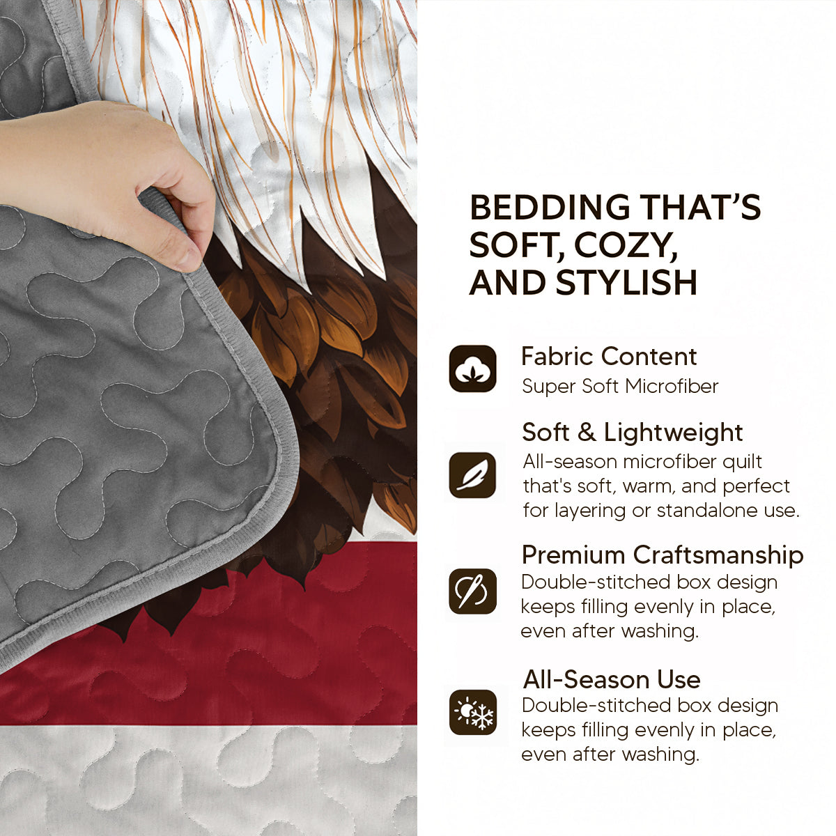 Pajabear Quilt 3-Piece Set American Eagle