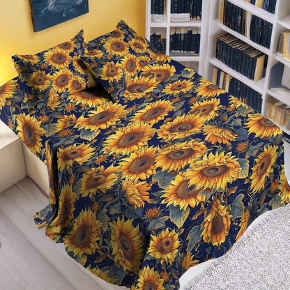 Pajabear 4-Piece Bed Sheet Set - Sunflower Gorgeous Flower