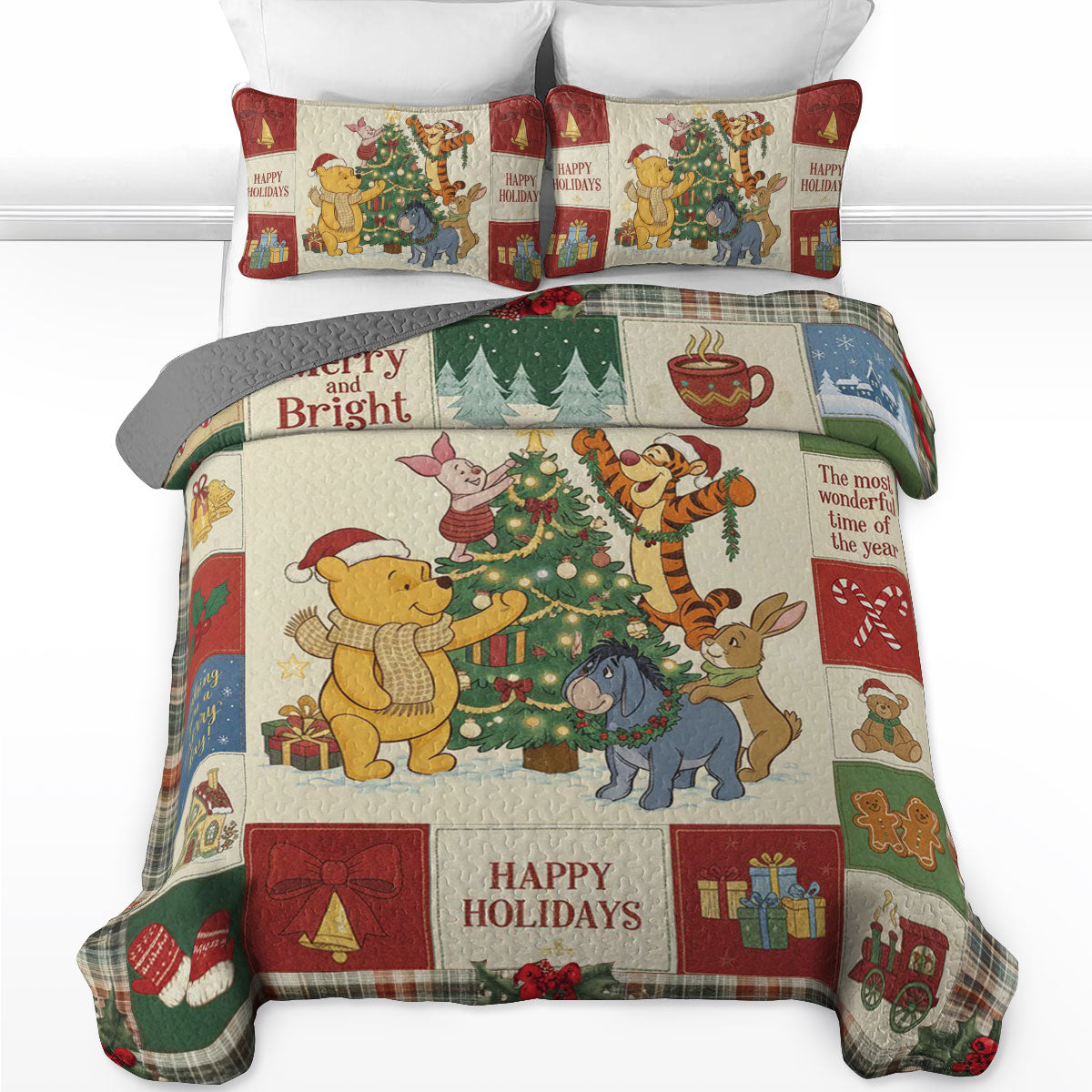 Pajabear Quilt 3-Piece Set Merry Pooh