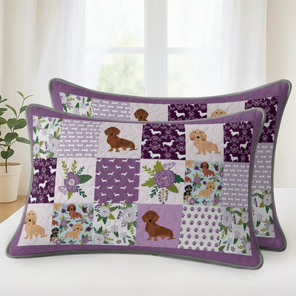 Pajabear Quilt 3-Piece Set Purple Paw Parade
