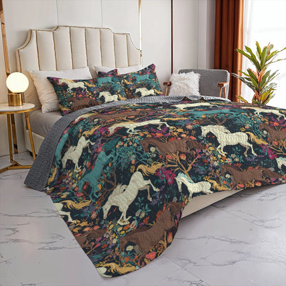 Pajabear Quilt 3-Piece Set Horse Flower
