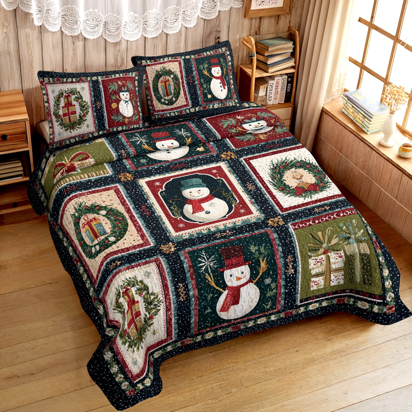 Pajabear Quilt 3-Piece Set The Snowman’s Gift