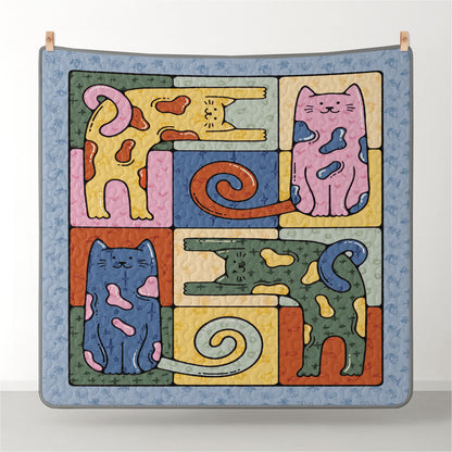Pajabear Quilt 3-Piece Set Whimsical Cats