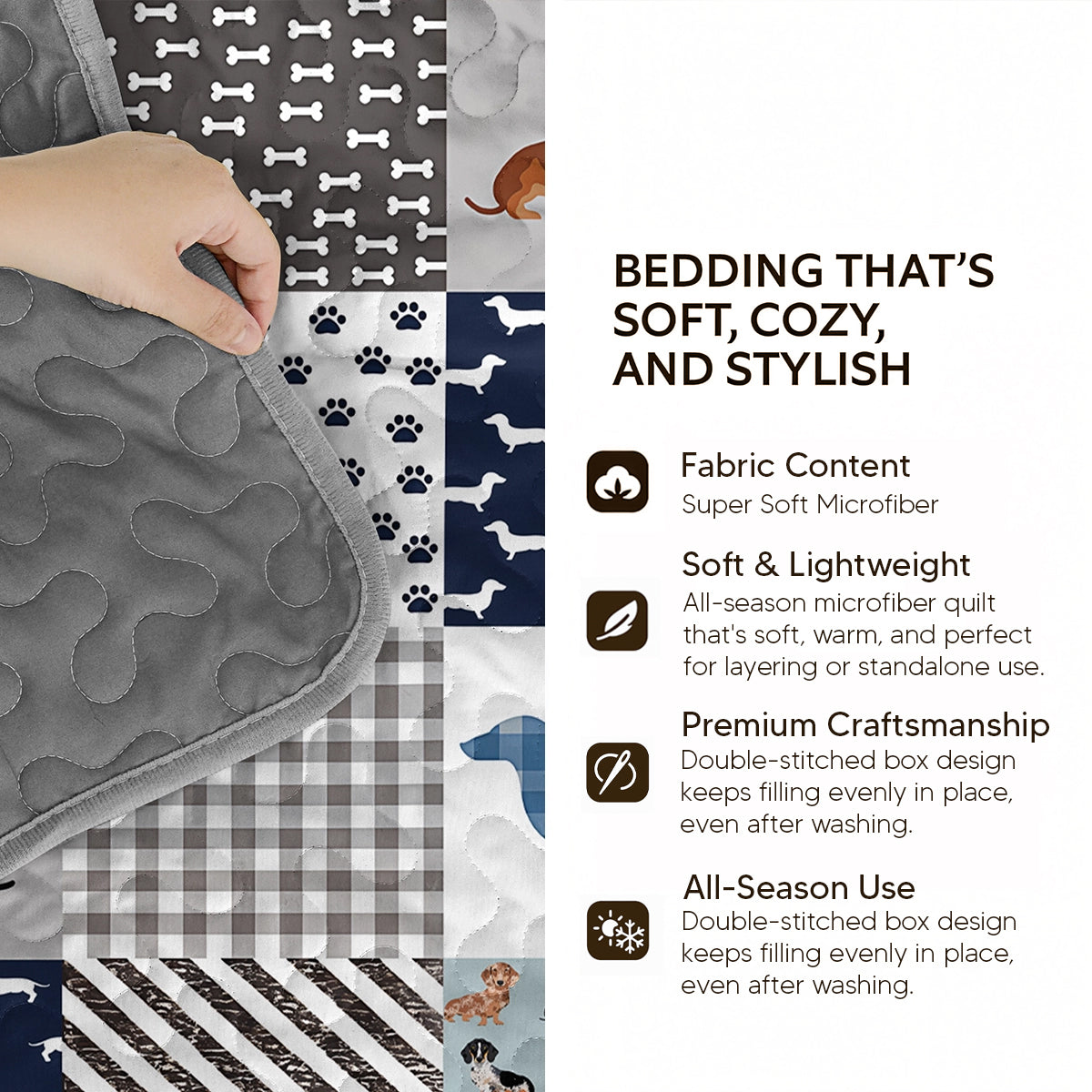 Pajabear Quilt 3-Piece Set Paws of Love