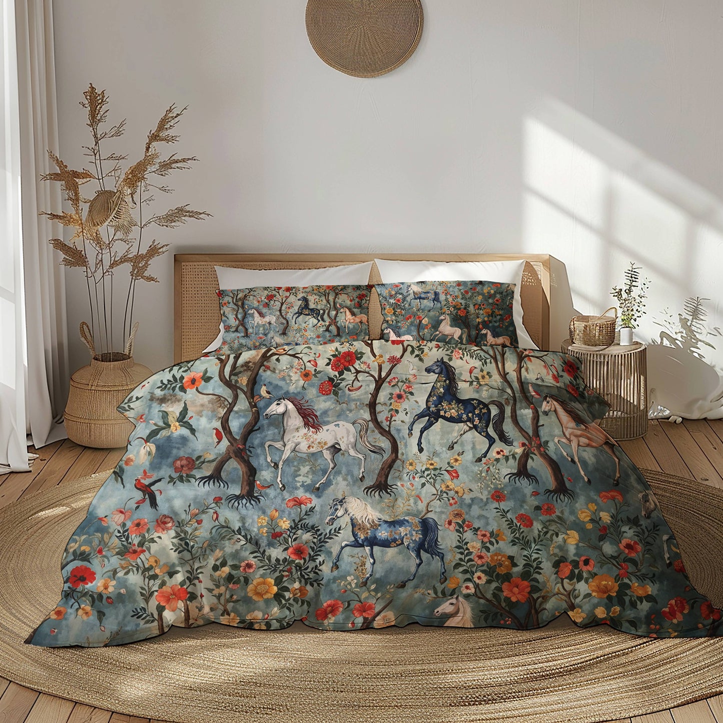 Pajabear 3 Pieces Duvet Cover Set Mystical Steed