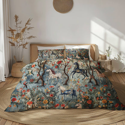 Pajabear 3 Pieces Duvet Cover Set Mystical Steed