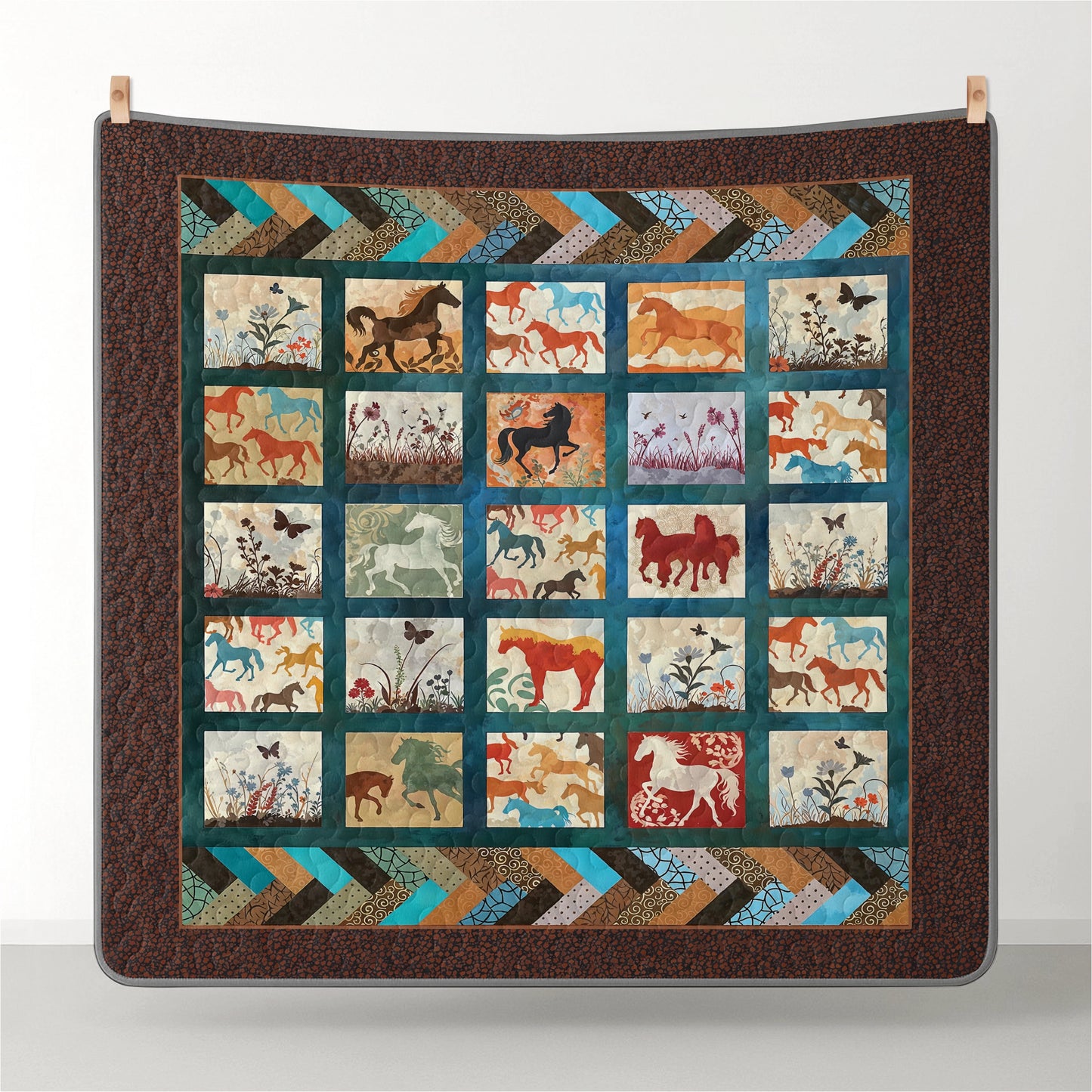 Pajabear Quilt 3-Piece Set Vintage Horse