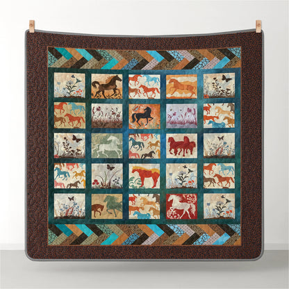 Pajabear Quilt 3-Piece Set Vintage Horse