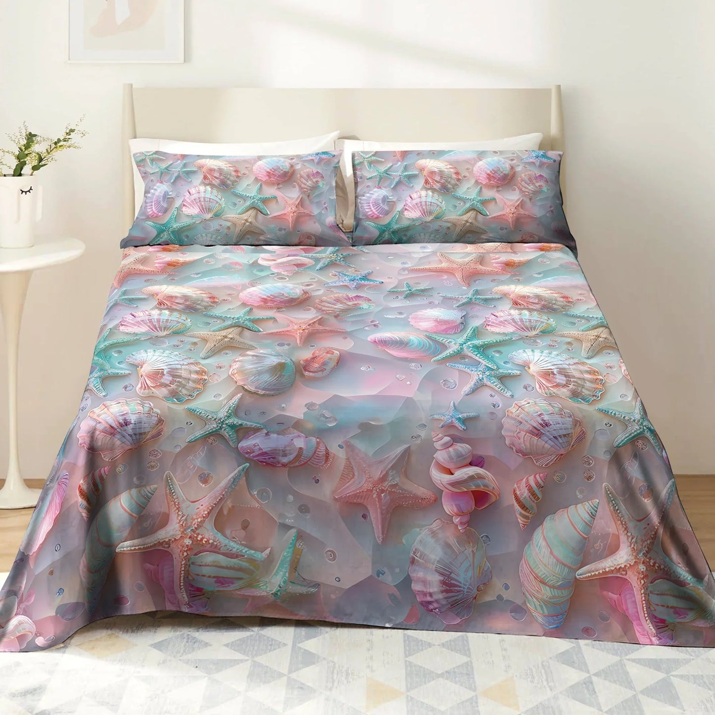 Pajabear 4-Piece Bed Sheet Set - Coastal Shell