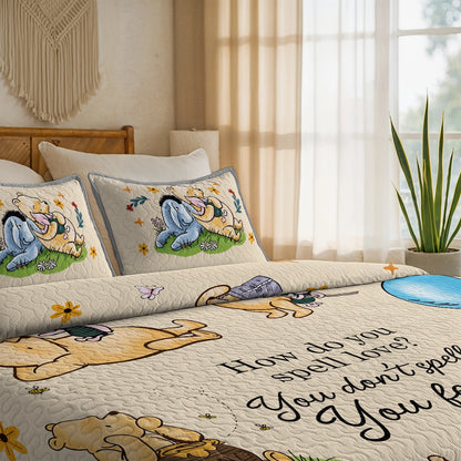 Pajabear Quilt 3-Piece Set Pooh The Love