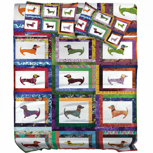 Pajabear 4-Piece Bed Sheet Set Dachshund Friends