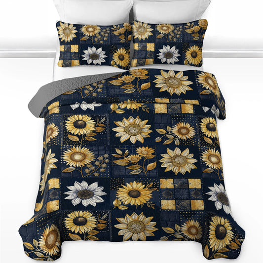 Pajabear Quilt 3-Piece Set Inelegance Sunflowers