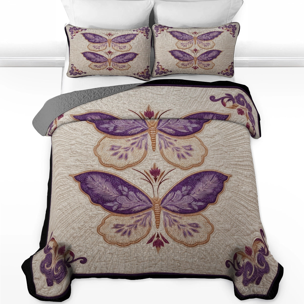 Pajabear Quilt 3-Piece Set Lavender Wings of Grace