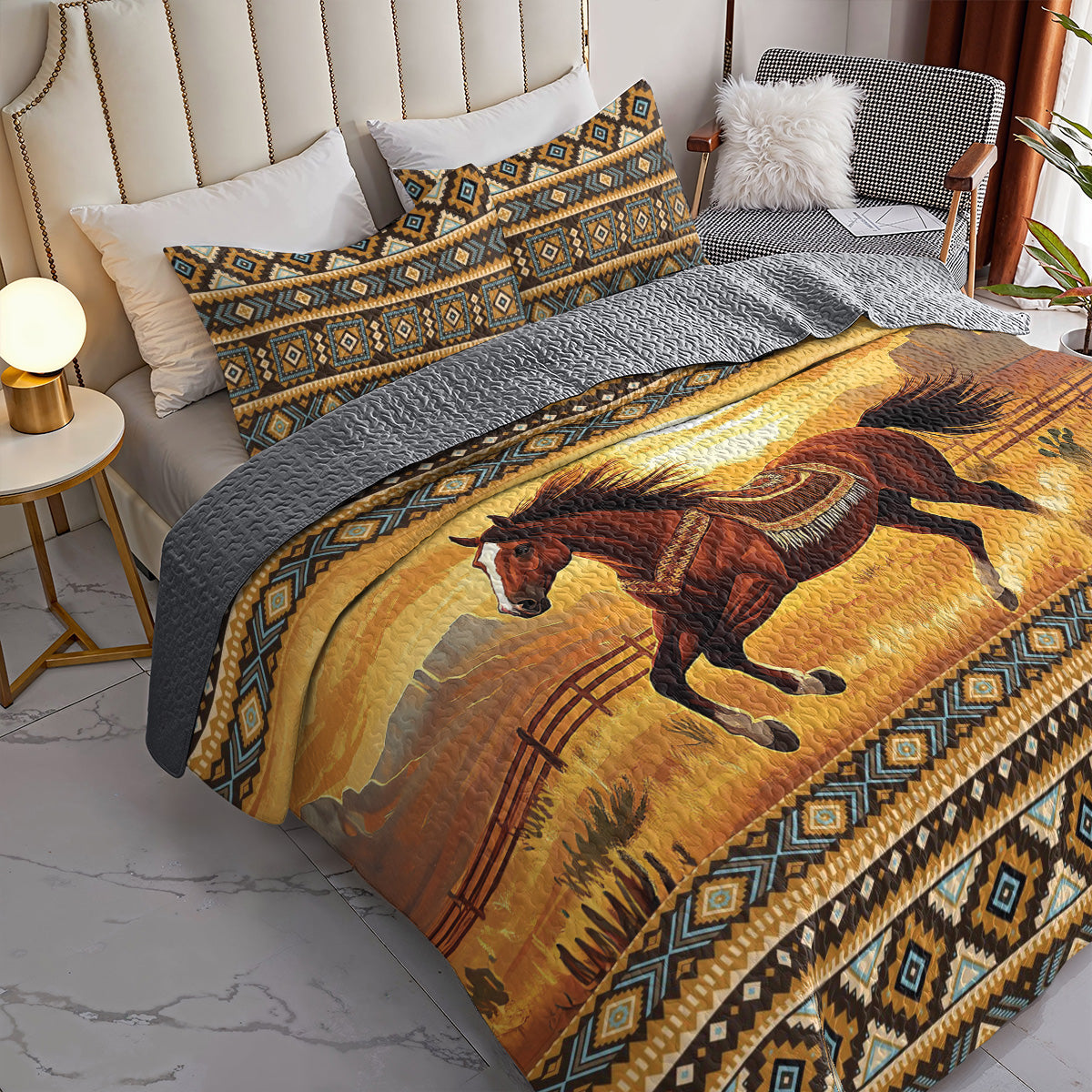 Pajabear Quilt 3-Piece Set Spirit Horse