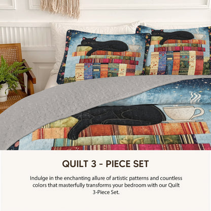 Pajabear Quilt 3-Piece Set Cozy Cat