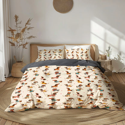 Pajabear 3 Pieces Duvet Cover Set Dachshund Fashion