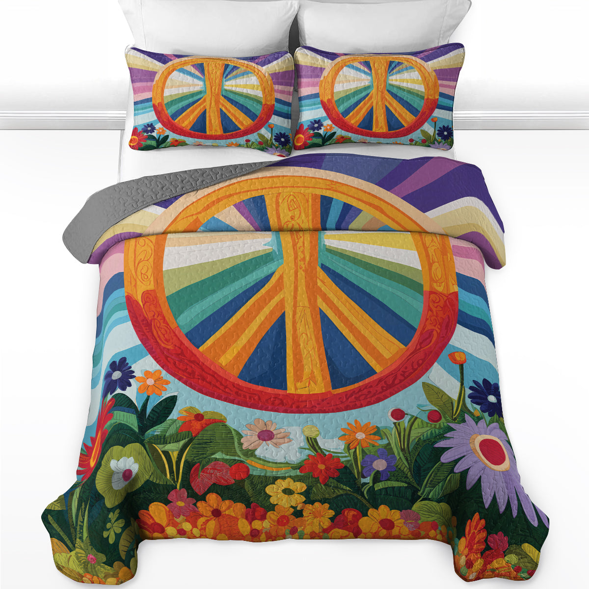 Pajabear Quilt 3-Piece Set Peace Bloom