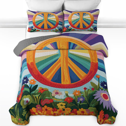 Pajabear Quilt 3-Piece Set Peace Bloom