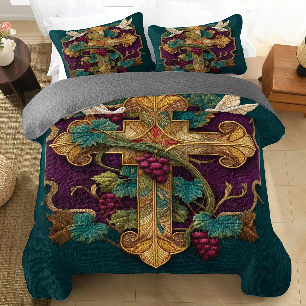 Pajabear Quilt 3-Piece Set Vine of Eternal Grace