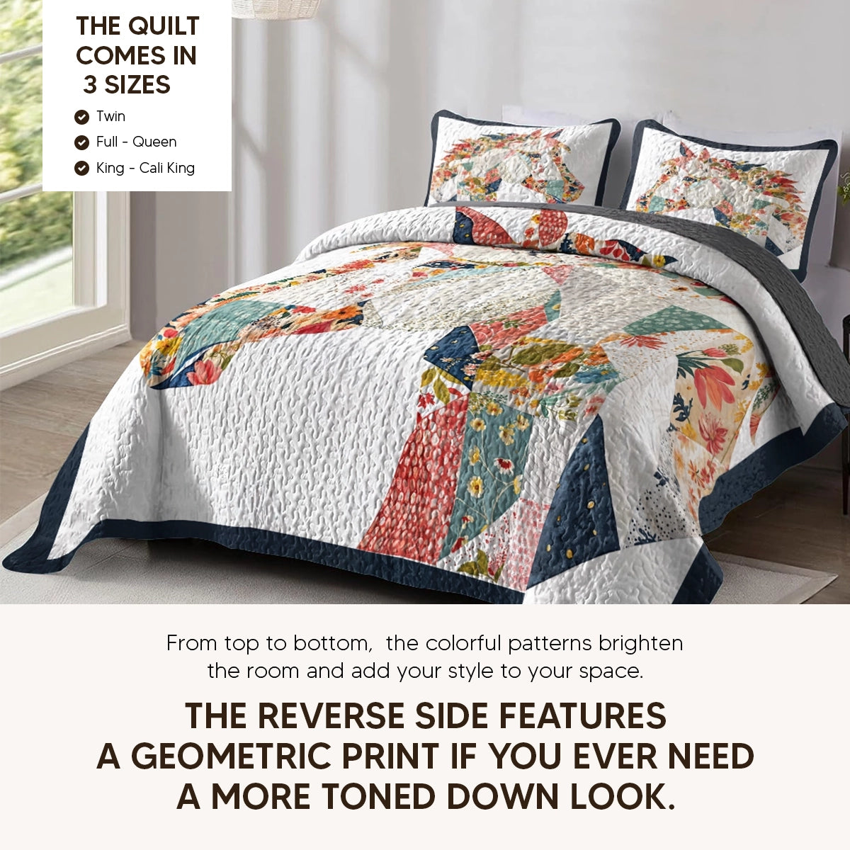 Pajabear Quilt 3-Piece Set Charming Floral Horse